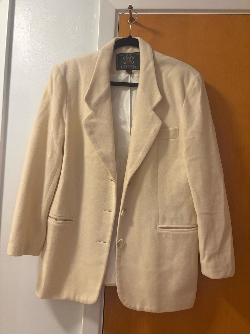 Express Women's Cream Blazer Jacket - Size Medium